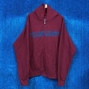 Billie Eilish Hit Me Hard And Soft Tour Red Zip-Up Hoodie Size XXL